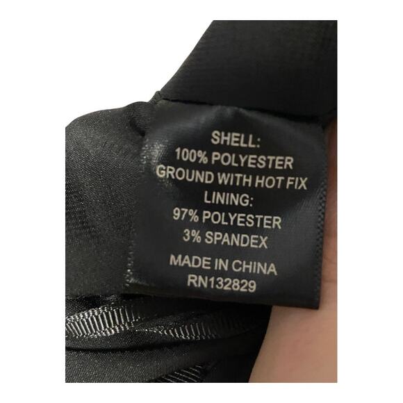 Dundas x Revolve Stardust Ruched Maxi Dress Long Sleeve Side Slit Black Ruby XL - Picture 10 of 14